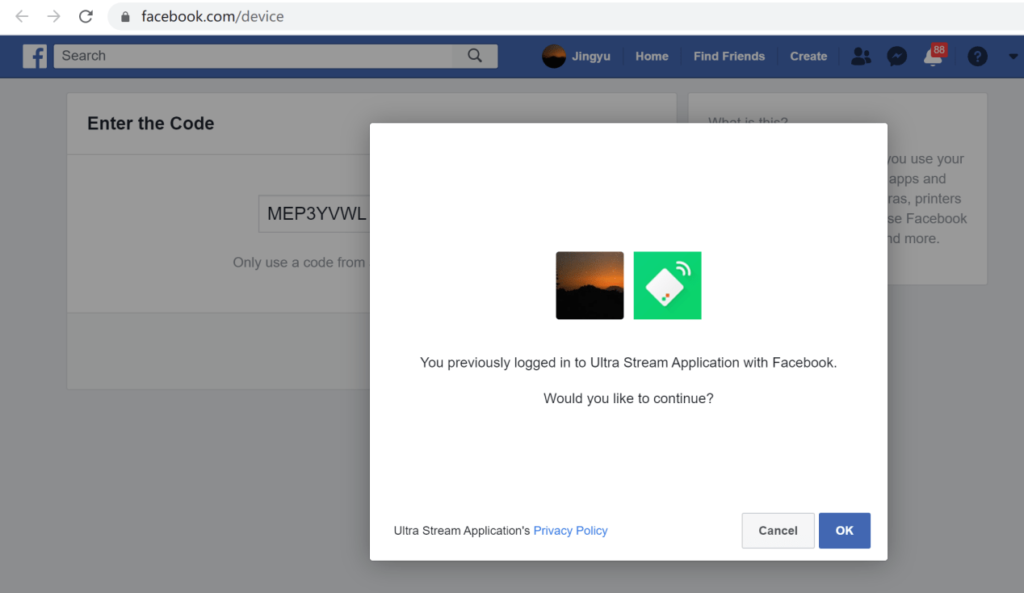 facebook device streaming iview data