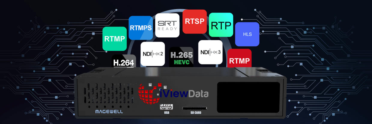 Allow simultaneous 6 sessions over multiple streaming protocols at 32Mbps per session High-efficiency, low-bandwidth NDI®|HX 3 supported, Supports streaming and recording schedule, Rack-mountable form factor